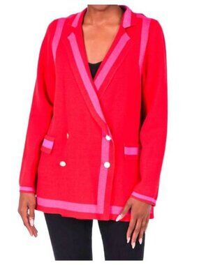 Emily McCarthy Sloane Sweater Blazer in Cranberry Pink Size Small